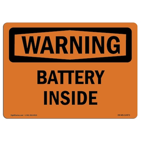 Signmission Safety Sign, OSHA WARNING, 18" Height, Rigid Plastic, Battery Inside, Landscape OS-WS-P-1824-L-12473